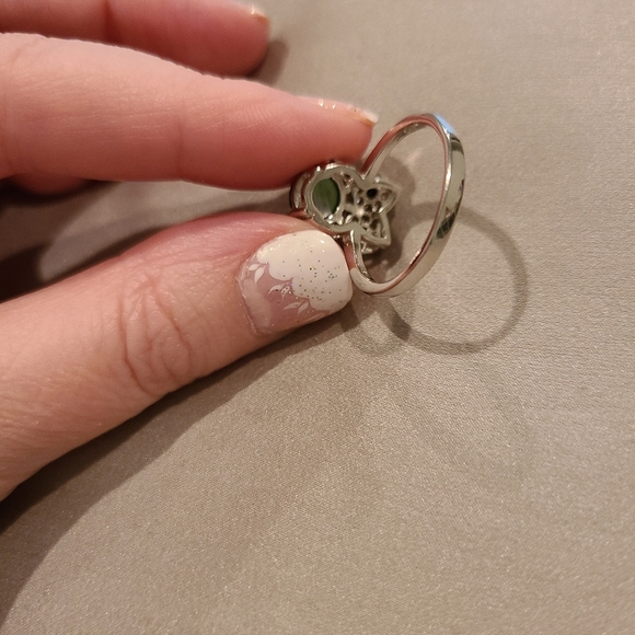 Mother of pearl owl ring sterling silver cubic zirconia - Picture 5 of 7